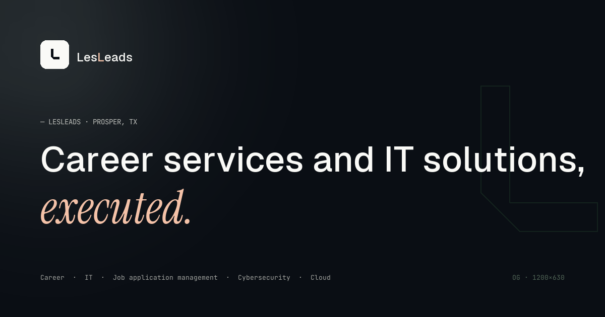 LesLeads career services and IT solutions brand graphic
